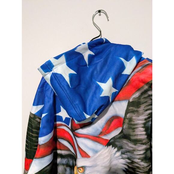 USA Flag American Eagle Men's Hoodie Size 3X - Picture 10 of 13
